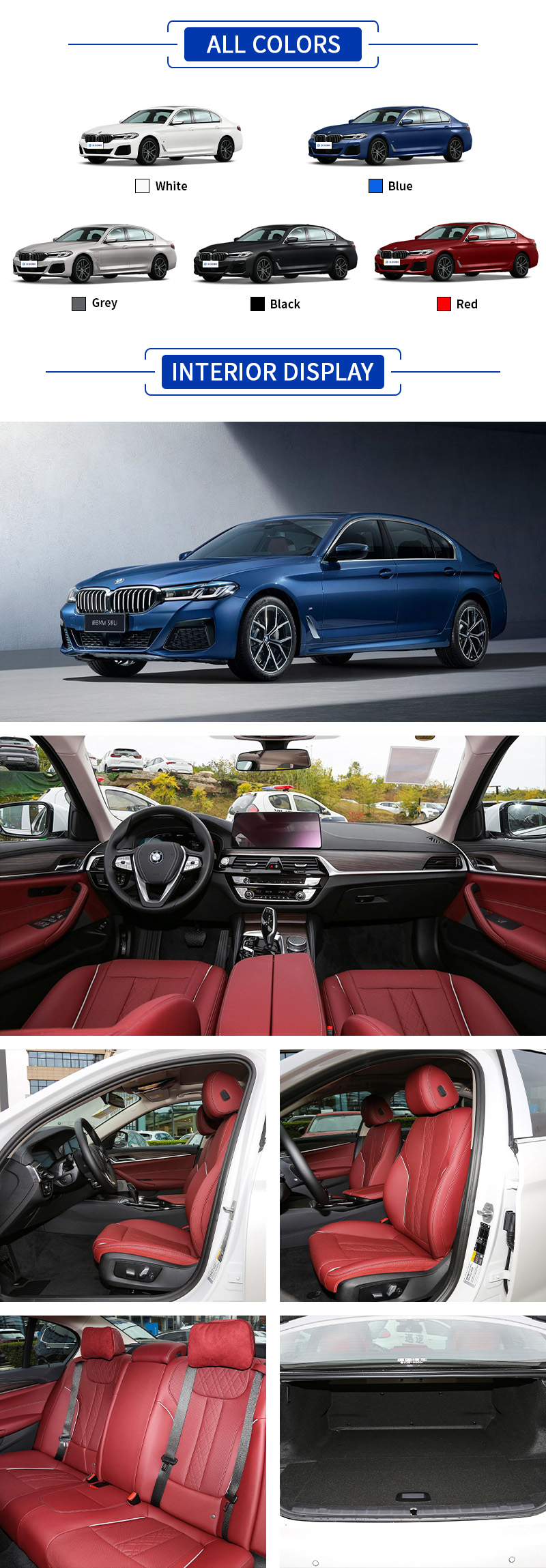 BMW 5 PHEV ALL COLORS and INTERIOR DISPLAY