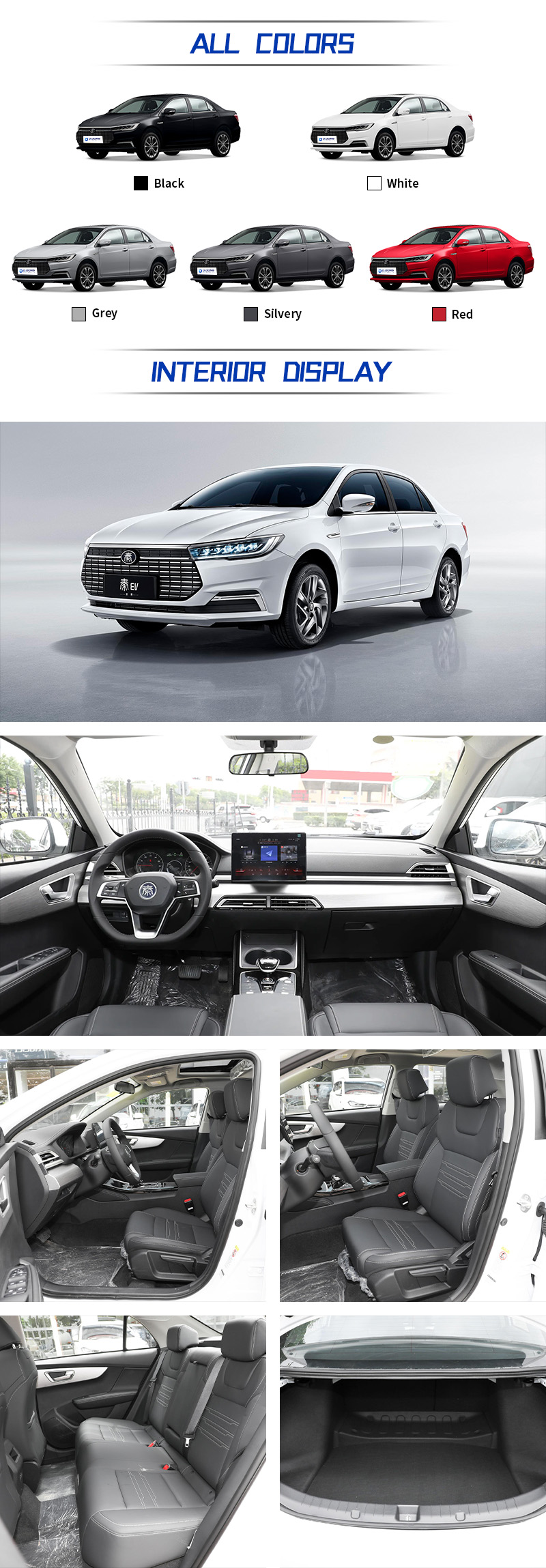 BYD Qin EV ALL COLORS and INTERIORDISPLAY