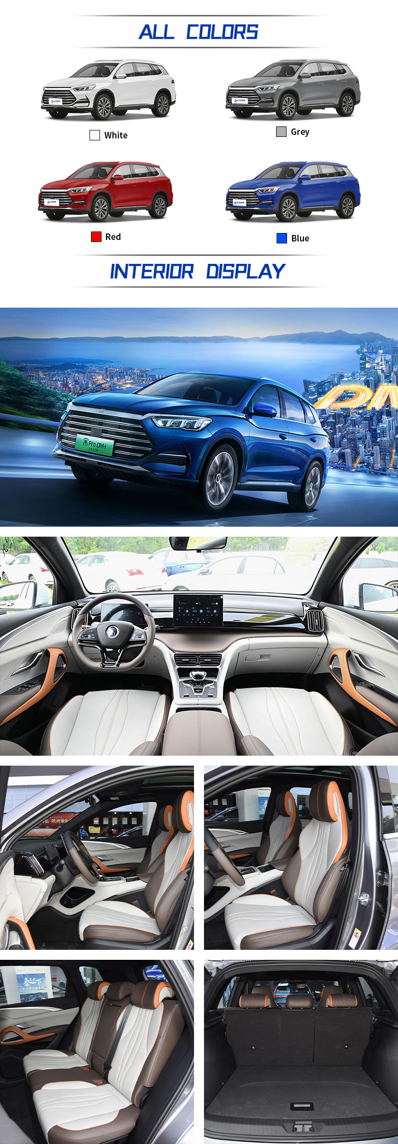 BYD Song PRO DM-i ALL COLORS and INTERIORDISPLAY