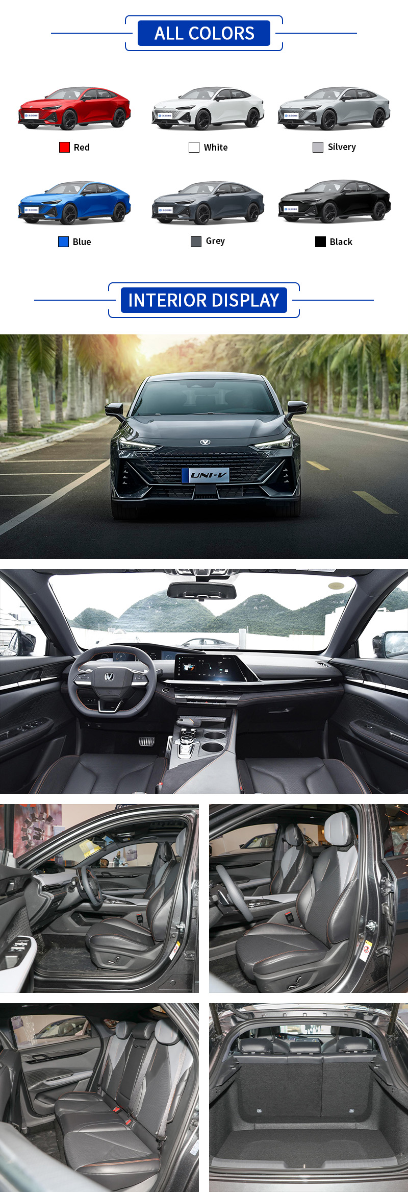 Changan UNI-V ALL COLORS and INTERIOR DISPLAY