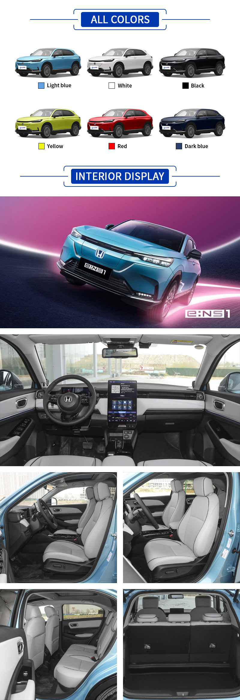 Honda e:NS1 ALL COLORS and INTERIOR DISPLAY