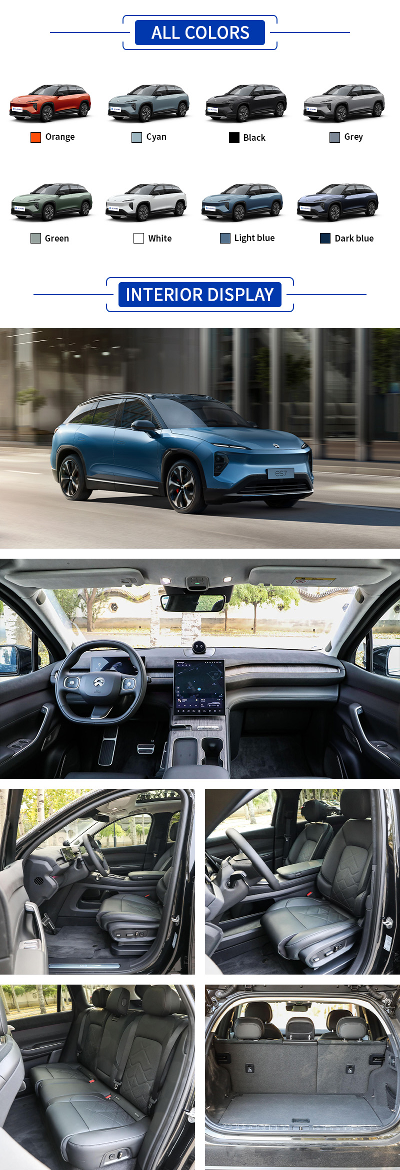 NIO ES7 ALL COLORS and INTERIOR DISPLAY