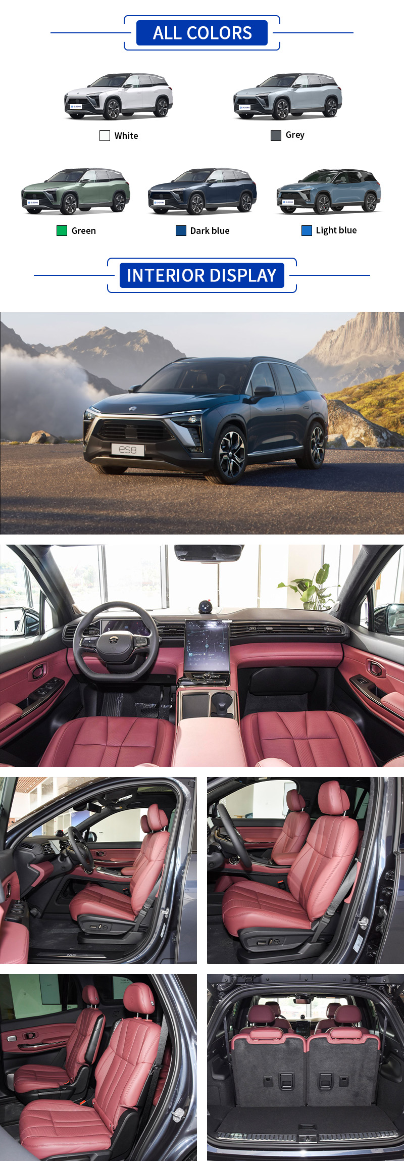 NIO ES8 ALL COLORS and INTERIOR DISPLAY