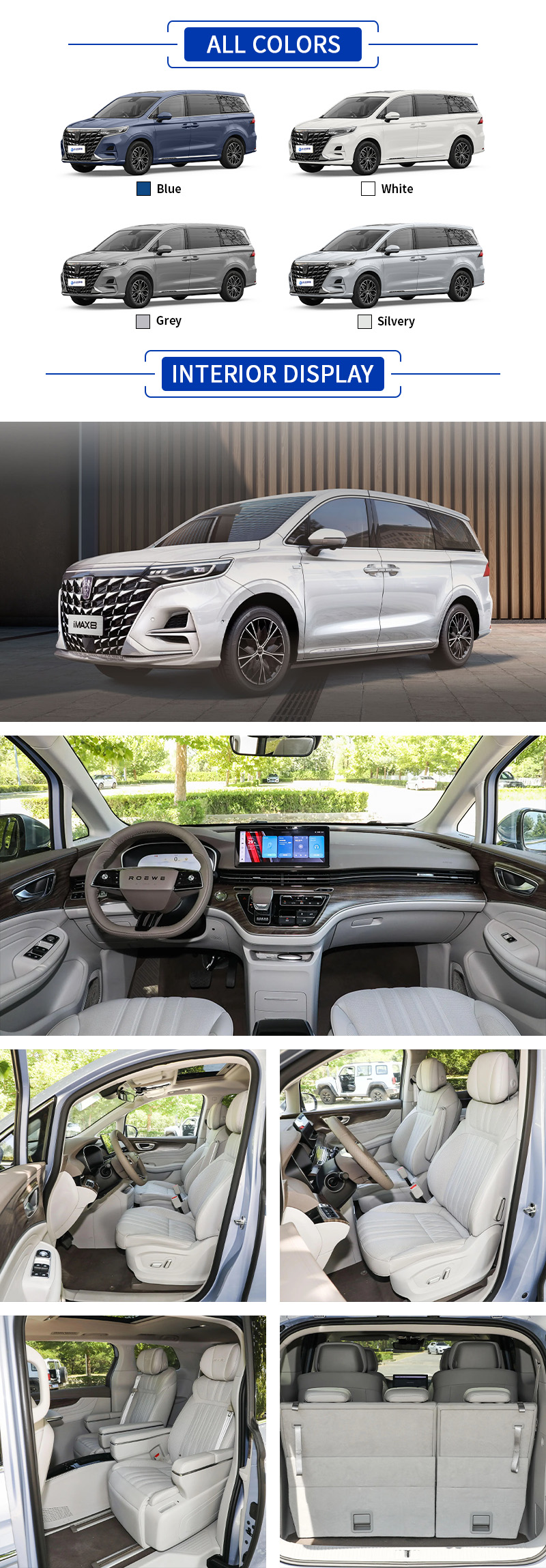 Roewe IMAX8 EV ALL COLORS and INTERIOR DISPLAY