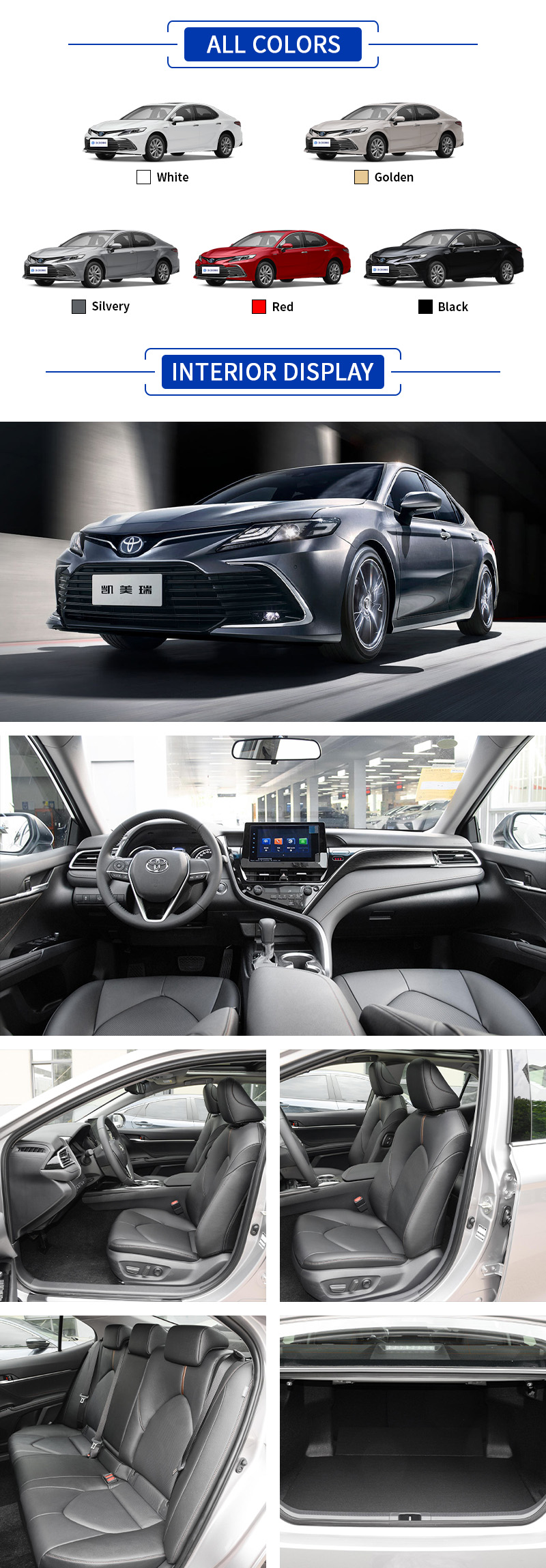 Toyota Camry ALL COLORS and INTERIOR DISPLAY