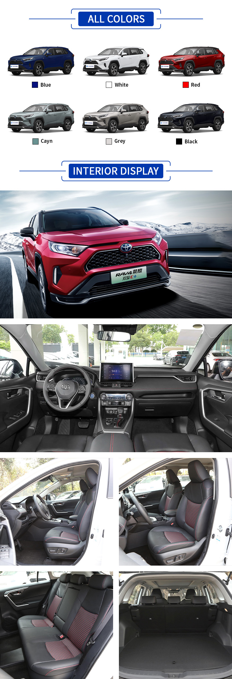 Toyota Rav4 PHEV E+ ALL COLORS and INTERIOR DISPLAY